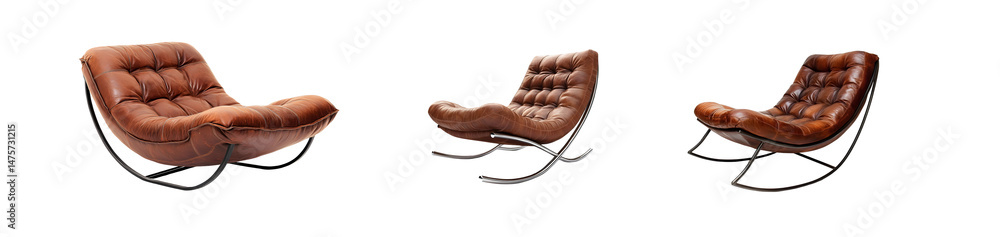 Aufkleber set of modern armchairs in a digital rendering. isolated on transparent background