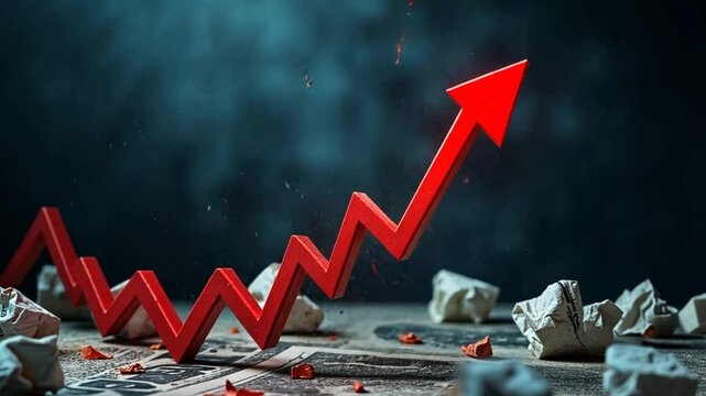 Falling stock market graph, economical crisis	