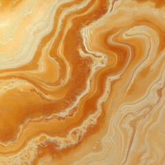 Obraz premium Abstract close-up view of orange and beige natural stone with flowing layered patterns and smooth textures