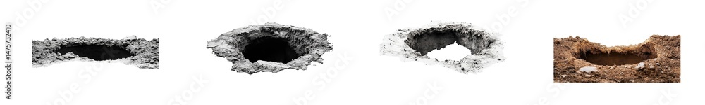 Poster close-up view of multiple circular structures. isolated on transparent background