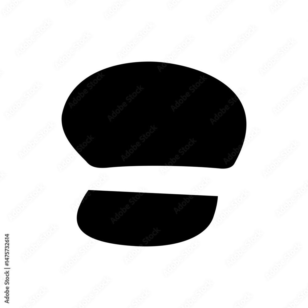 Poster a simple black footprint silhouette with distinct heel and toe impressions on a white background vie