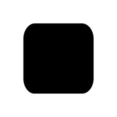 A solid black rounded rectangle fills the frame with smooth edges and a uniform dark color tone design style