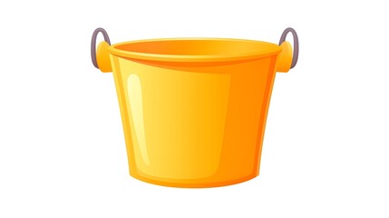 Cartoon Vector Illustration of a Plastic Bucket Object: Icon Design Style