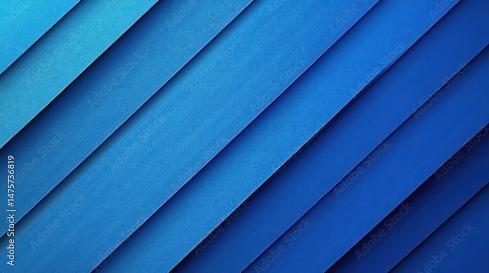 Fototapete diagonal layered panels in varying shades of blue creating a textured abstract pattern with a gradie