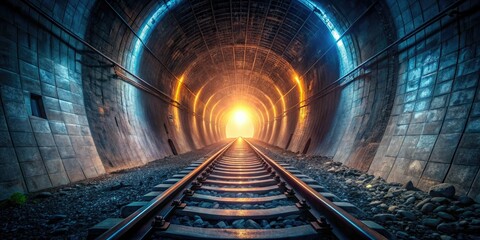 Train Tunnel Railway Tracks Railroad Landscape Photography Dark Mysterious Underground Passage
