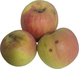 Fresh red apples isolated on transparent background 