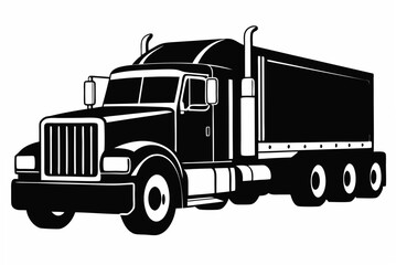 semi  truck  silhouette vector
