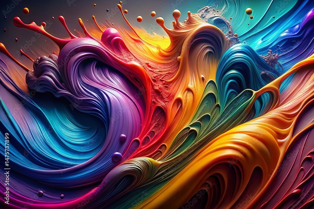 Aufkleber liquid textured paints transition set: six unique patterns - high-resolution stock photo