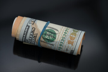 Rolled up dollar bill