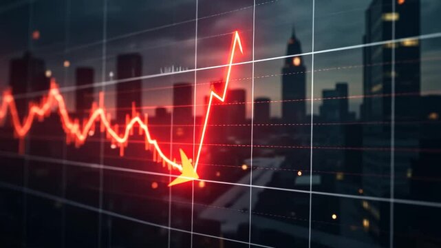 Falling stock market graph, economical crisis	