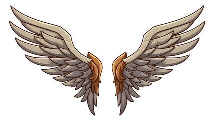 Obraz premium Vintage Cartoon Wing Symbol Design for Creative Projects and Illustrations