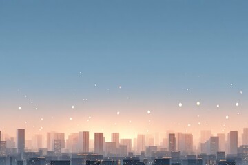 Fototapeta premium Serene Urban Landscape at Dusk with Soft Lighting Effects