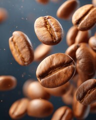 Fresh Golden Roasted Coffee Beans Create an Aromatic Experience