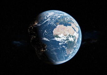 Stunning High-Resolution Image of Earth from Space Day and Night Views, Detailed Planet Surface, Globe, Satellite Imagery, Cosmic Perspective