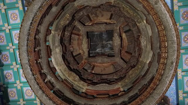 Round starry sky Caisson Ceiling in Temple of Agriculture (Xiannongtan), Beijing, China