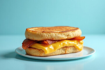 Tempting Grilled Cheese Sandwich in Elegant Fine Dining Setting - Clean Food Photography