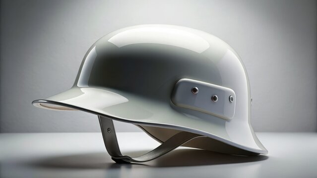 WWII German Stahlhelm Helmet: White Outline, Solid & Line Art Illustrations