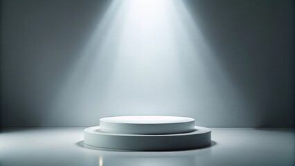 Fototapeta premium Minimalist White Podium Silhouette, Soft Light, Simple Background Stock Photo