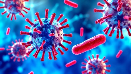 Fototapeta premium Antibodies and the concept of Immunoglobulins as antibodies that attack cells of infectious viruses and pathogens as a 3D illustration