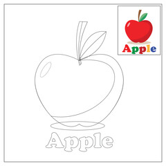 Vector illustration of learning to color for children various types of fruit