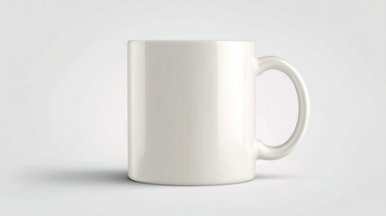 Obraz premium Empty White Coffee Mug for Logo Design on Clean Surface Mockup