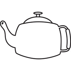 Minimalist Flat Vector Teapot Illustration for Modern Design