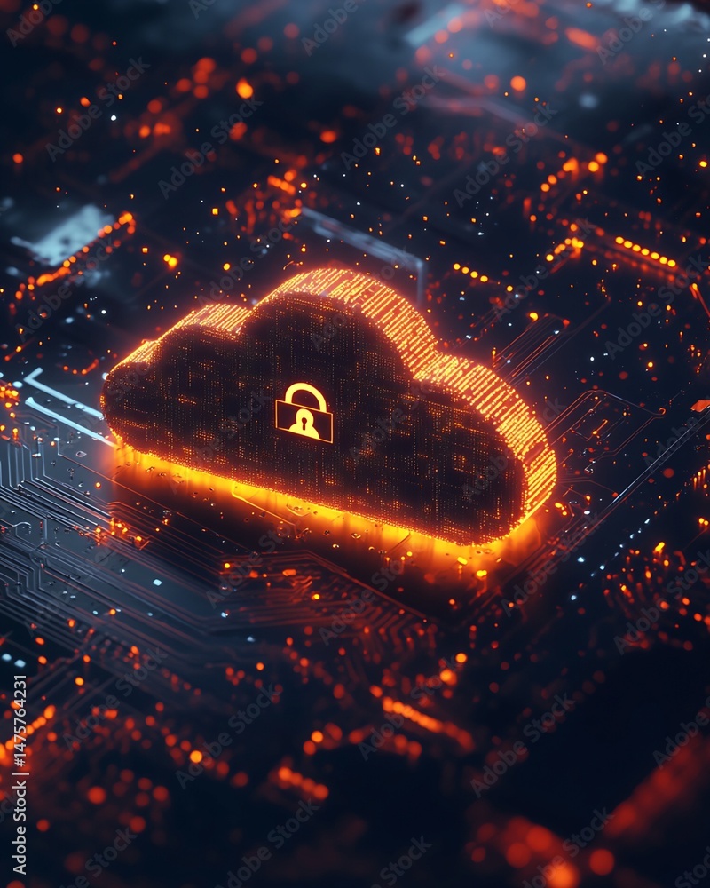 Poster secure cloud data storage on circuit board