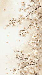 Watercolor cherry blossom sakura painting
