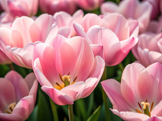 Fototapeta premium pink and white tulips. tulip, flower, pink, spring, nature, tulips, flowers, flora, garden, blossom, beauty, bloom, bouquet, plant, floral, petal, red, color, purple, leaf, beautiful, bunch, season, f