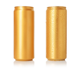Two blank tin cans isolated on white
