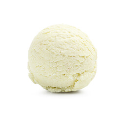 One scoop of delicious ice cream on white background