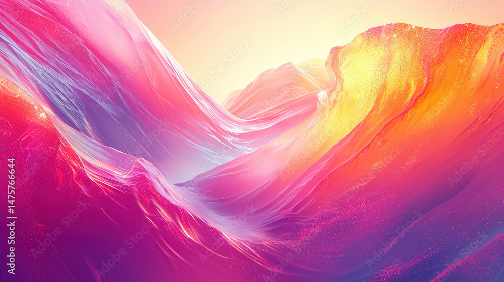 Poster energetic brushstrokes on s create vivid colors that overlap and blend in a dynamic and fluid way, r