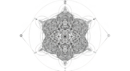 Flower of life sacred geometry symbol isolated on transparent background