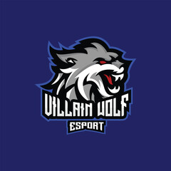 wolf mascot esport logo for game team illustration