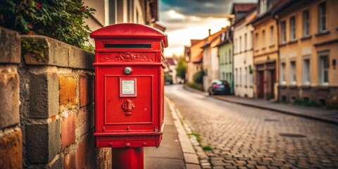 Red Mailbox with "Briefe" Sign - German Postbox, Documentary Style