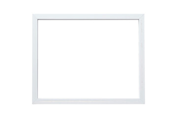 Obraz premium Minimalistic white square frame on transparent background