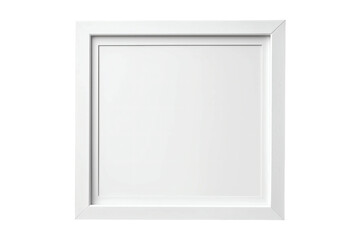 Minimalistic white square frame on transparent background