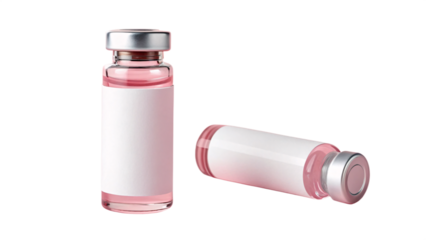 Isolated single 10 ml Crimp Top Headspace Vials with white blank label