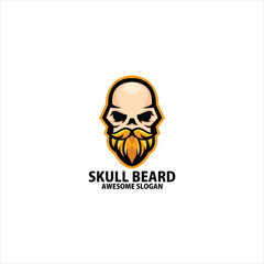 skull beard mascot esport logo for game team illustration