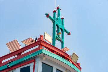 Roof of the wheelhouse of a traditional boat in Thailand © milkovasa