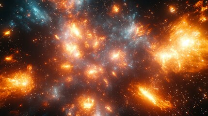 Obraz premium Glowing nebulae and star clusters shine across the deep cosmos