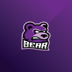 bear mascot esport logo for game team illustration