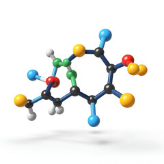 Obraz premium Molecule of phenylalanine on white background. Chemical model