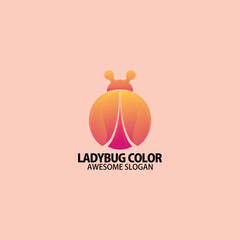 ladybug gradient logo design illustration