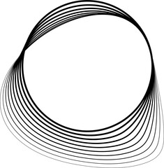 Circle round curve with wavy line dynamic for badges, price tag, label