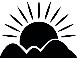 Sunrise minimalist had drawing illustration