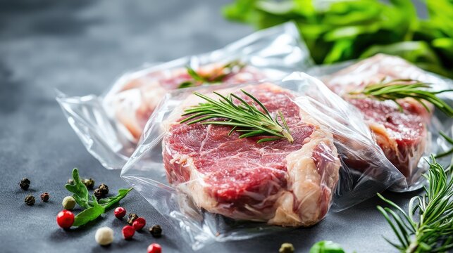 Packaged lamb chops using multilayer barrier films to preserve meat quality