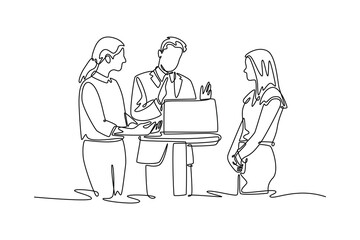 Business startup concept. Single line draw design. Vector graphic illustration