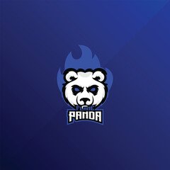 panda e-sport mascot gaming team logo vector