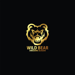 bear luxury logo design vector